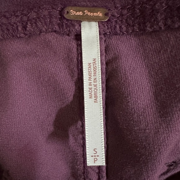 NWT Free People Women’s ‘In My Feelings’ Crop Bootcut Velvet Purple Pants Size S - Picture 8 of 11